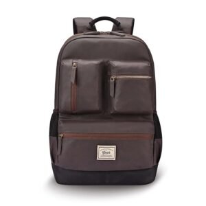 Gear Vintage Boxy 18"/26L Medium Faux Leather Water Resistant Laptop Backpack/Casual Bag/Daypack/Travel