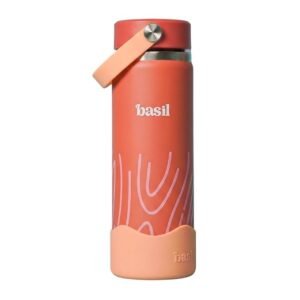 Basil HydraRush Stainless Steel Insulated Kids Water Bottle for School, 600ml Leakproof Bottle